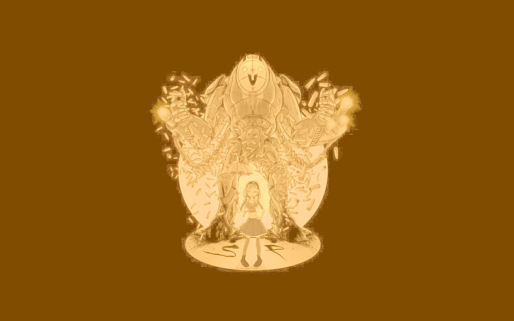 Куколка и боевой робот обои