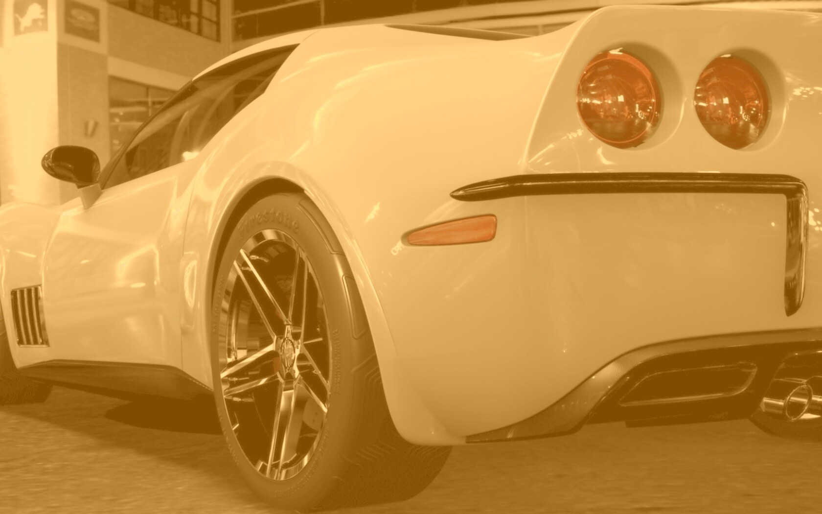 Белый Корвет обои