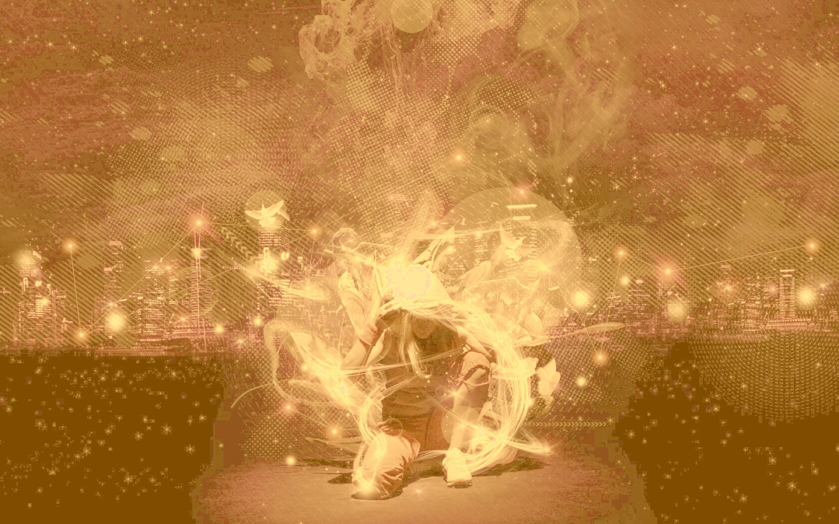 Фристайл арт с танцующей девушкой обои