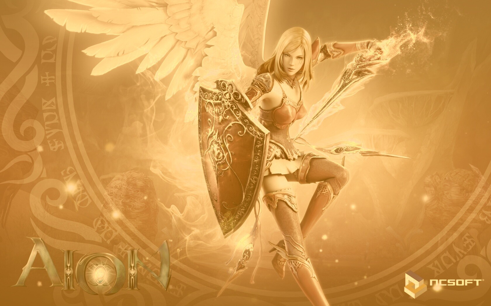 Ангел с мечом и щитом обои