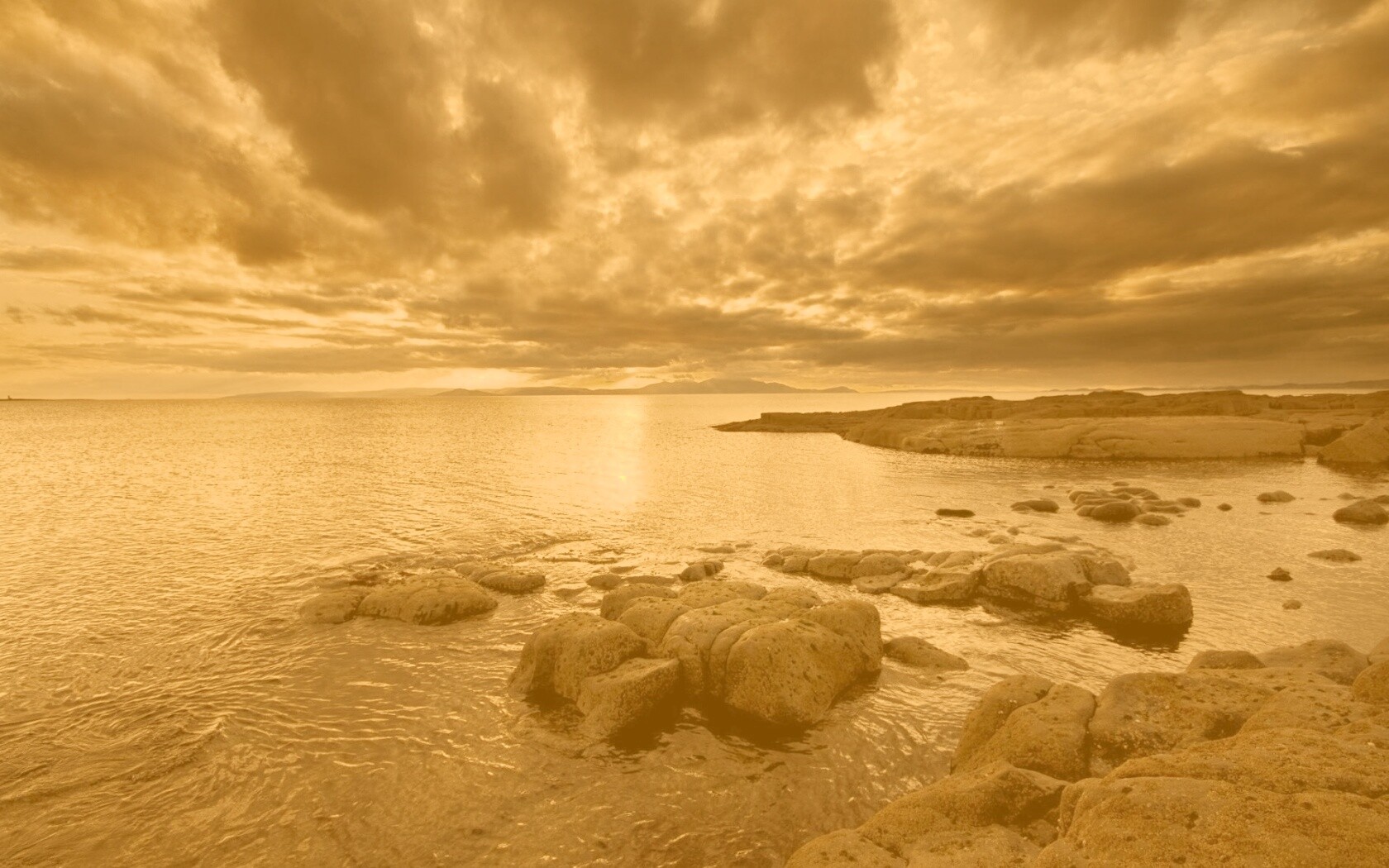 Красивый вид на вечернее море обои