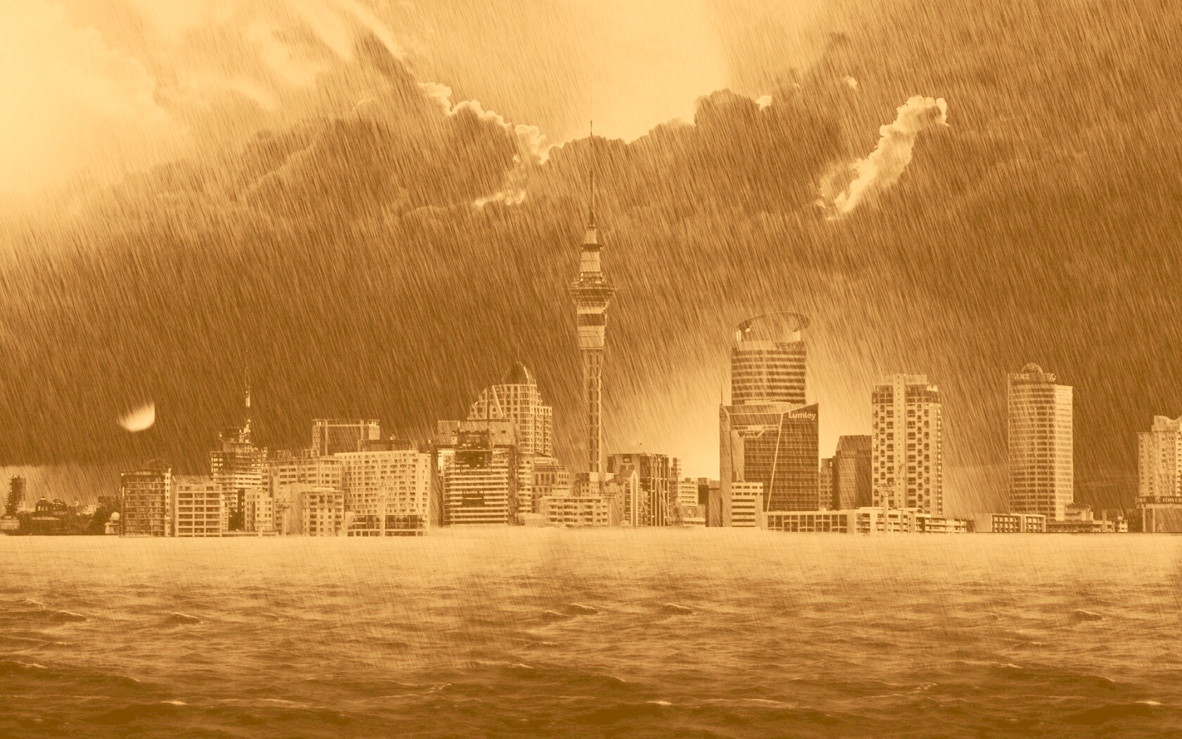 Гроза над городом обои