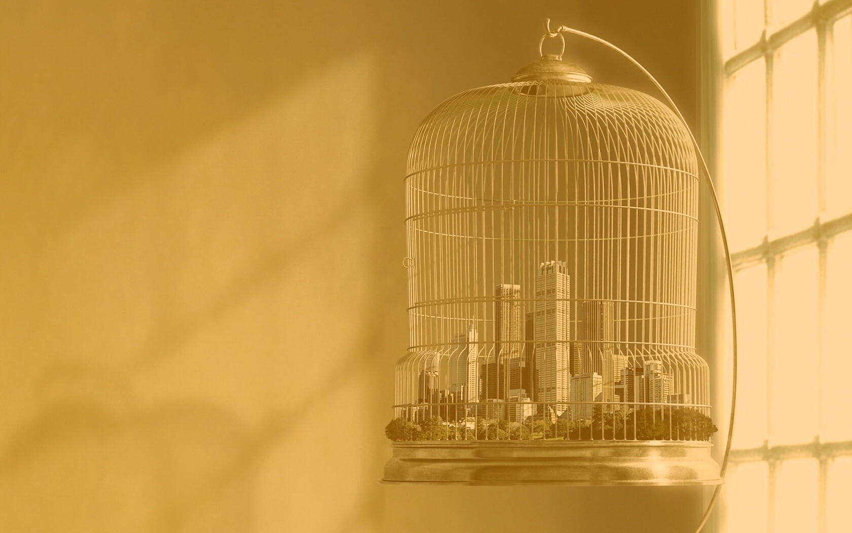 Город в клетке обои