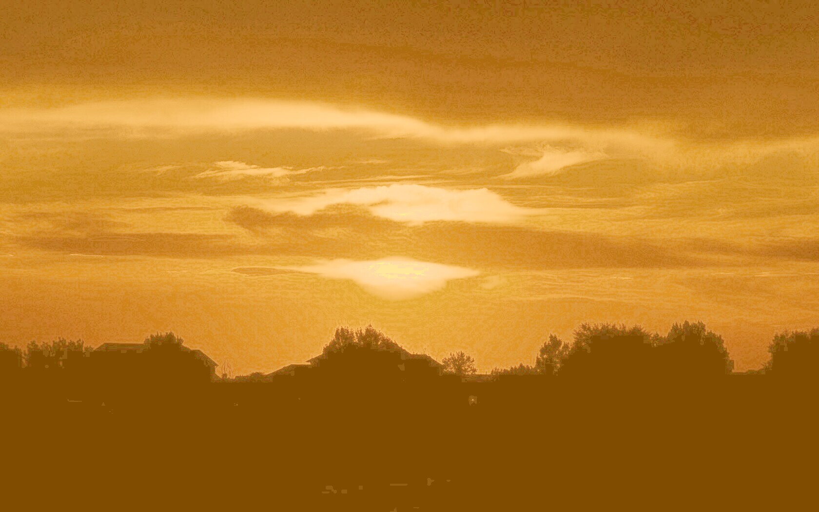 Оранжевый закат обои