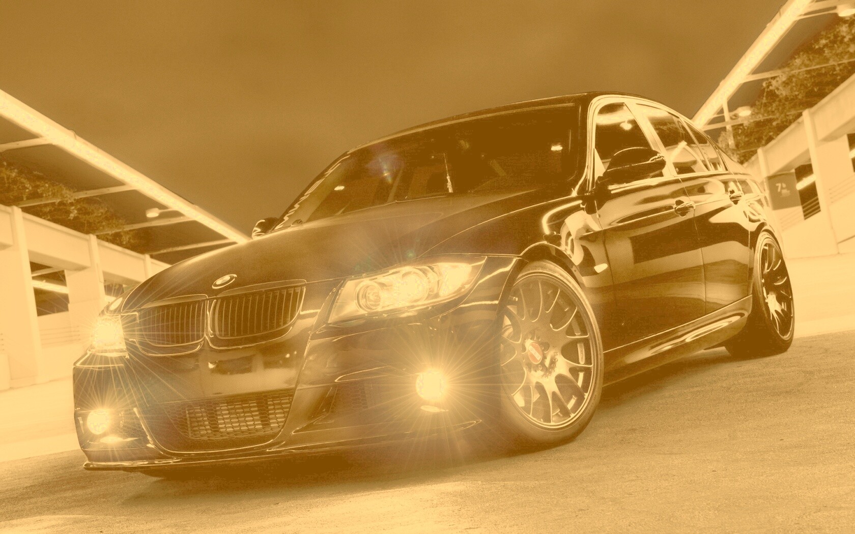 Чёрный БМВ обои