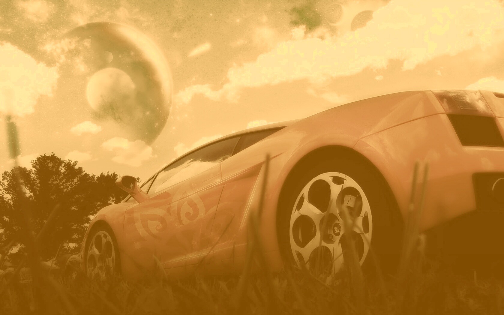 Lamborghini на другой планете обои