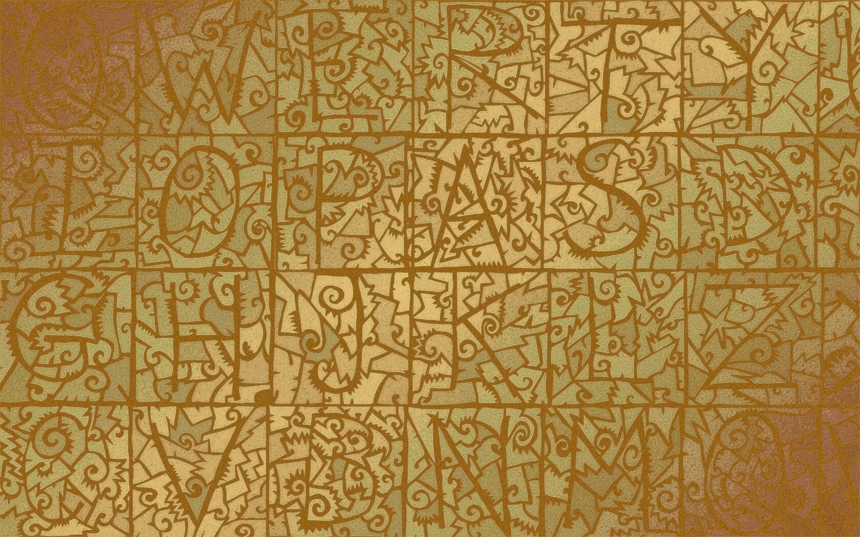 Витражные буквы обои