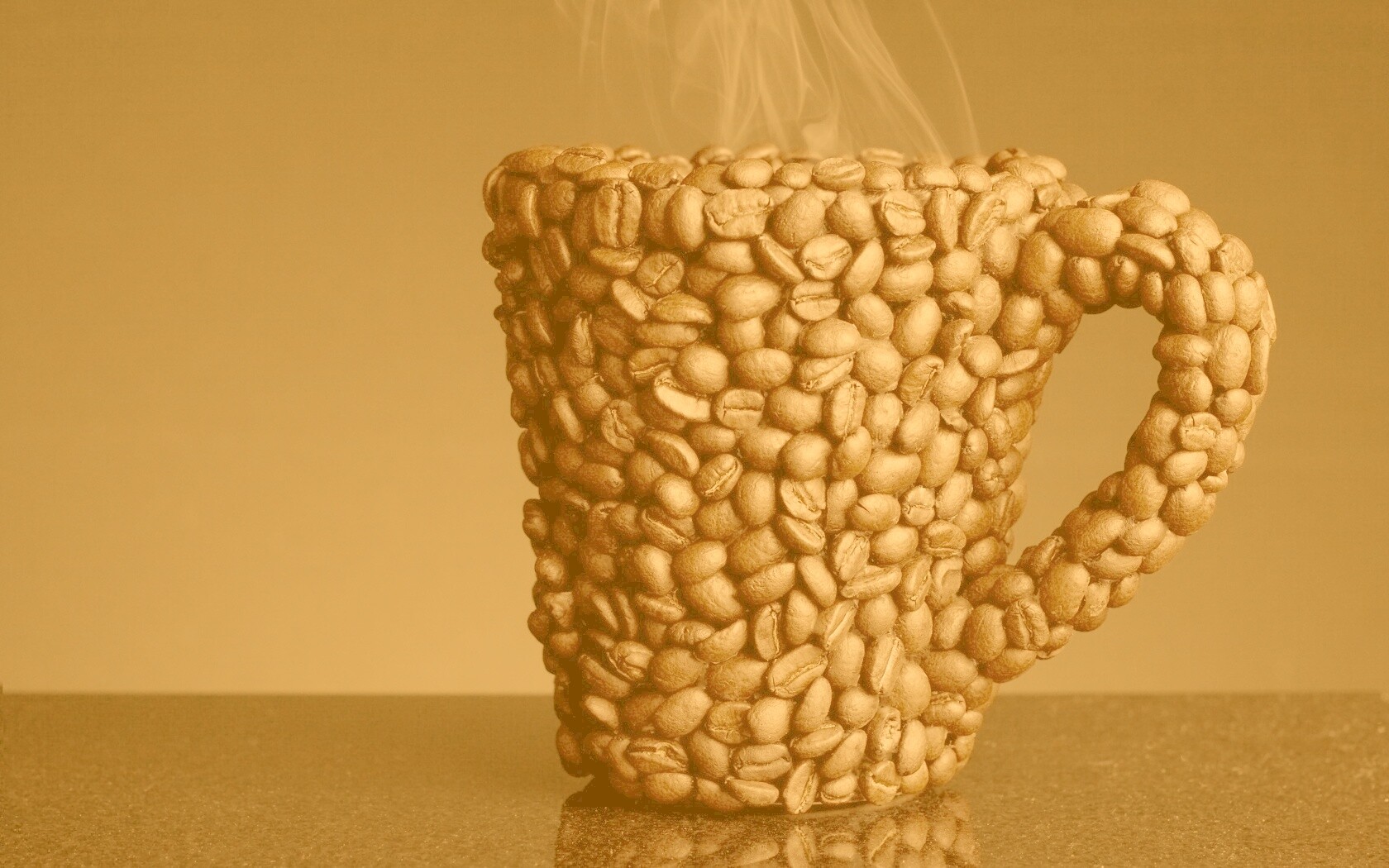 Кружка из кофейных зерен обои