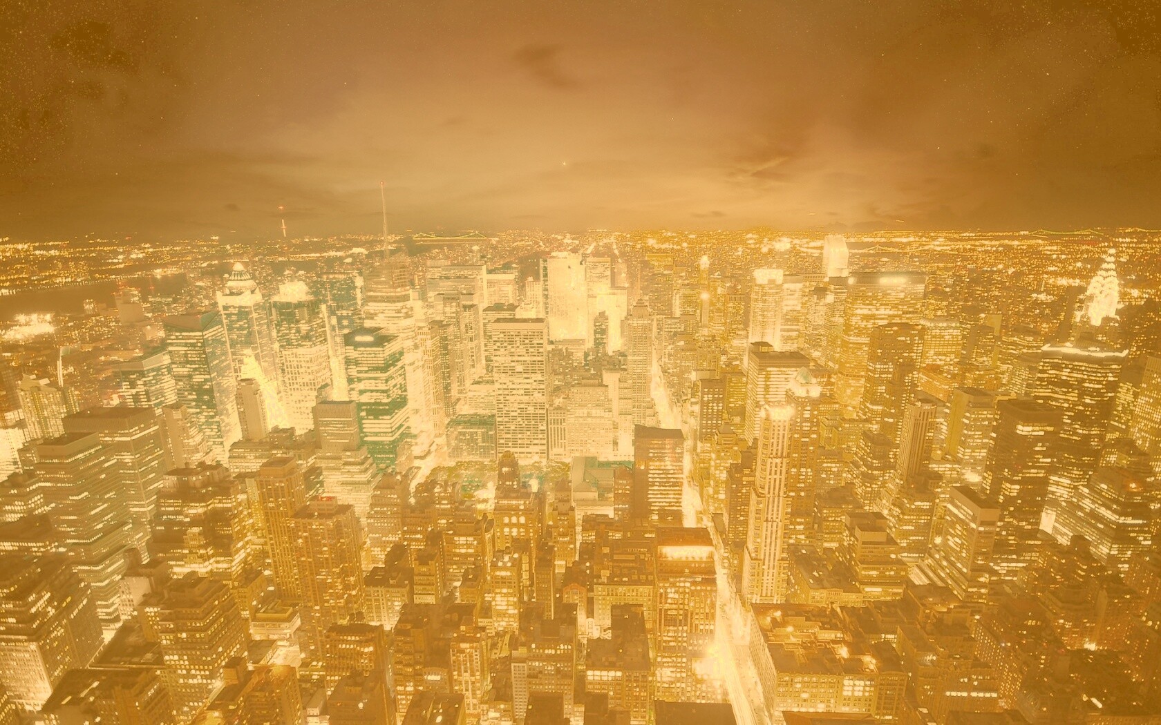 Вид на ночной Нью-Йорк обои