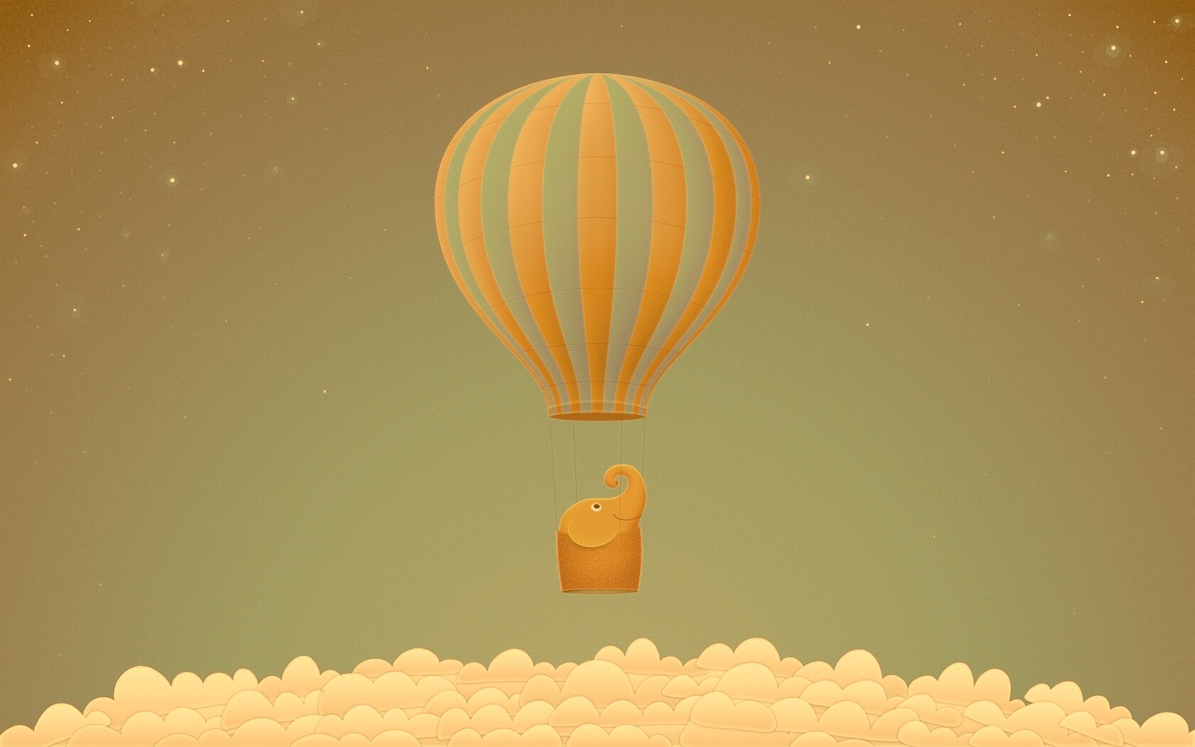 Слон на воздушном шаре обои