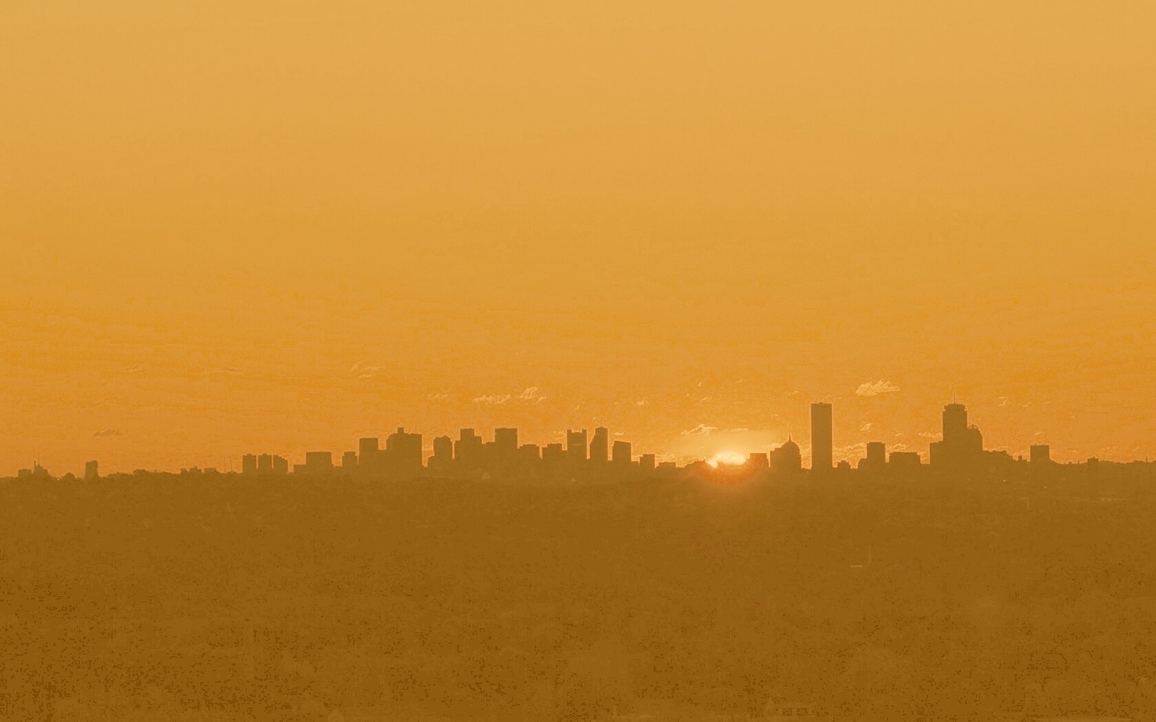 Бостонский закат обои