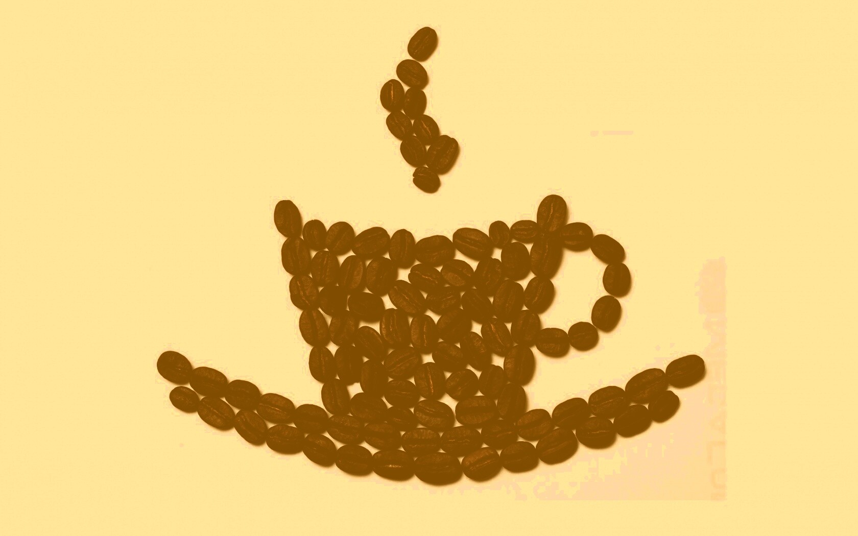 Картина из кофейных зёрен обои