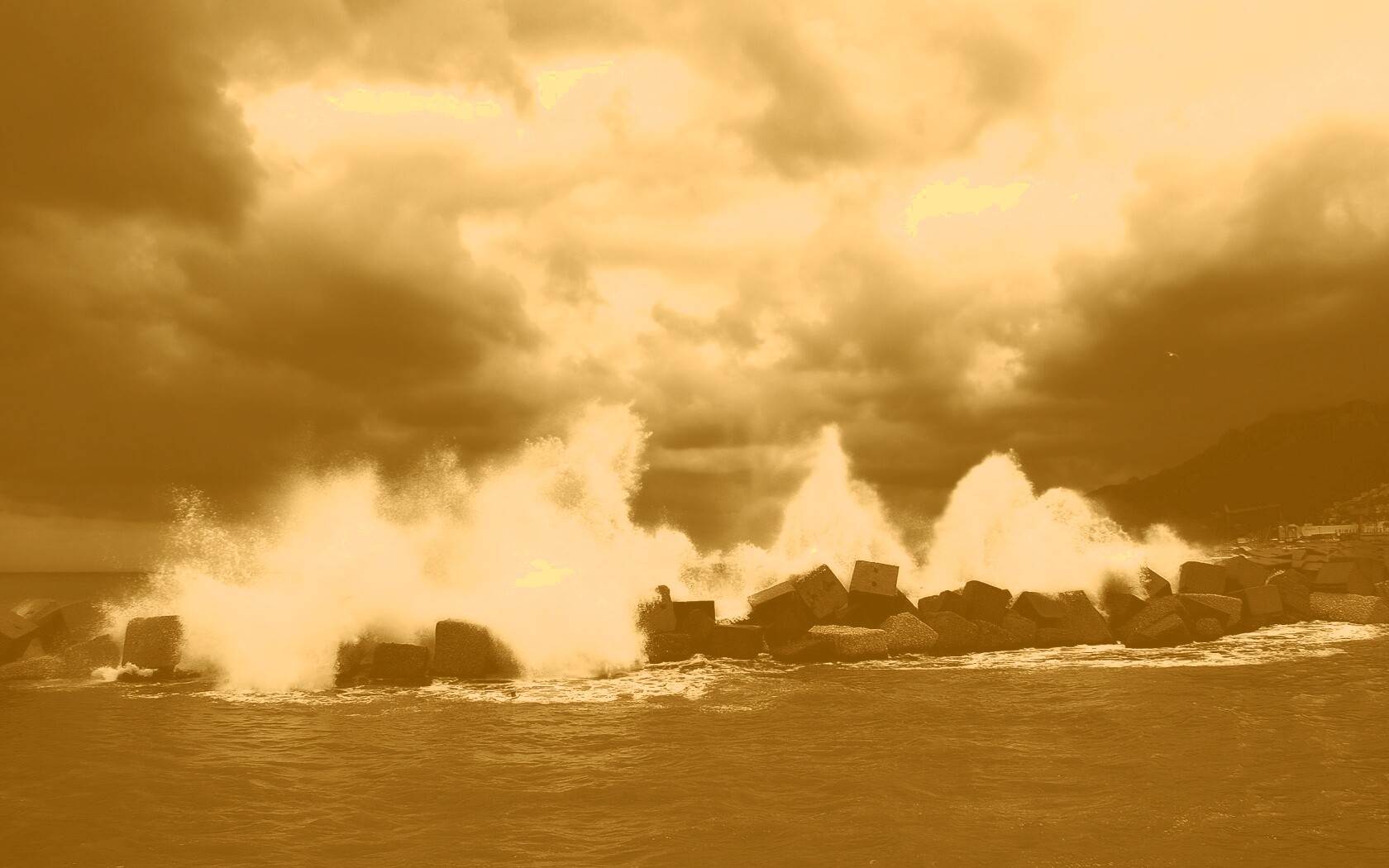 Буря в океане обои