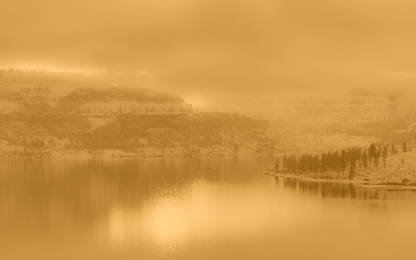 Озеро зимой обои