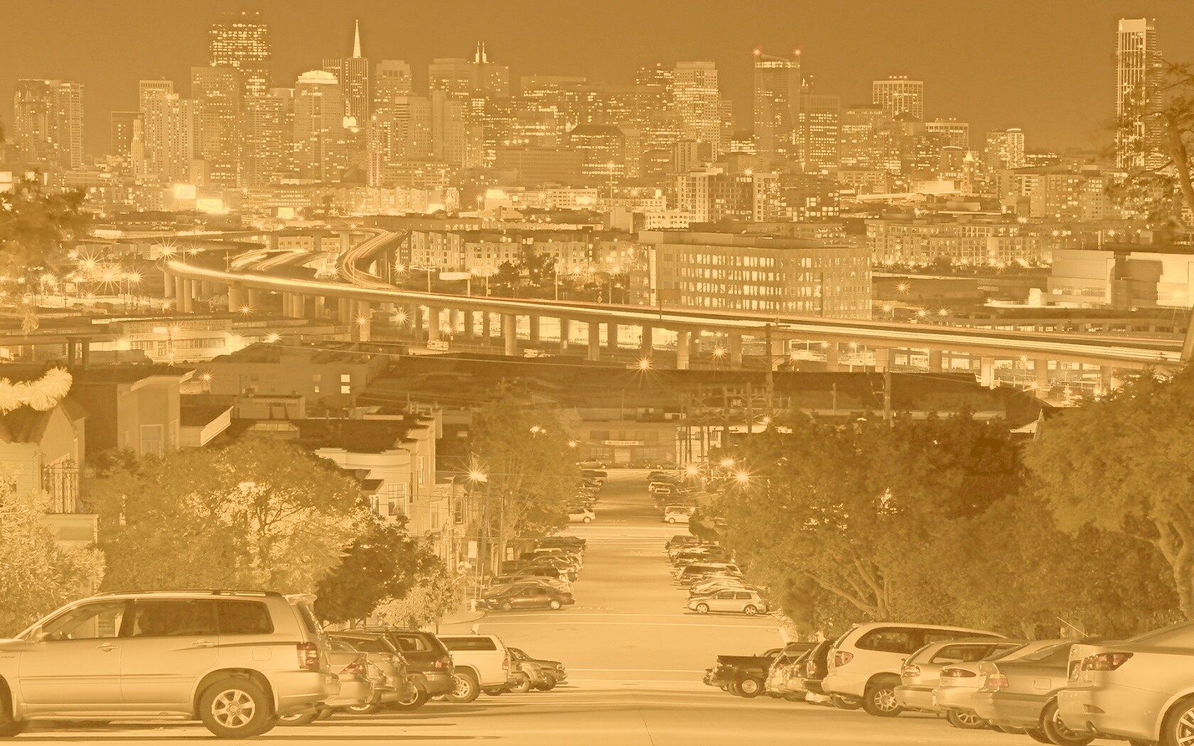 Вечерний город обои