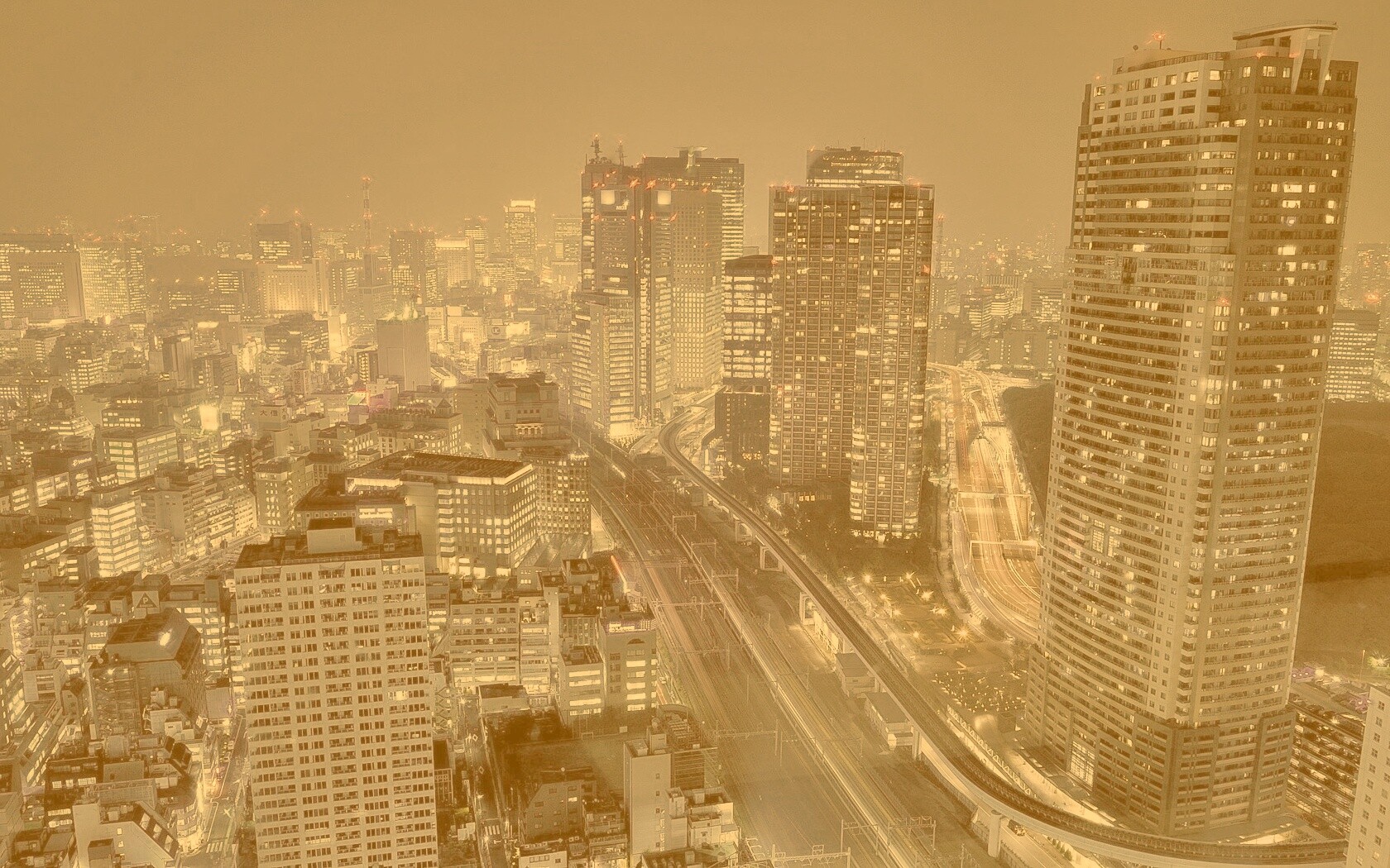 Ночной город обои