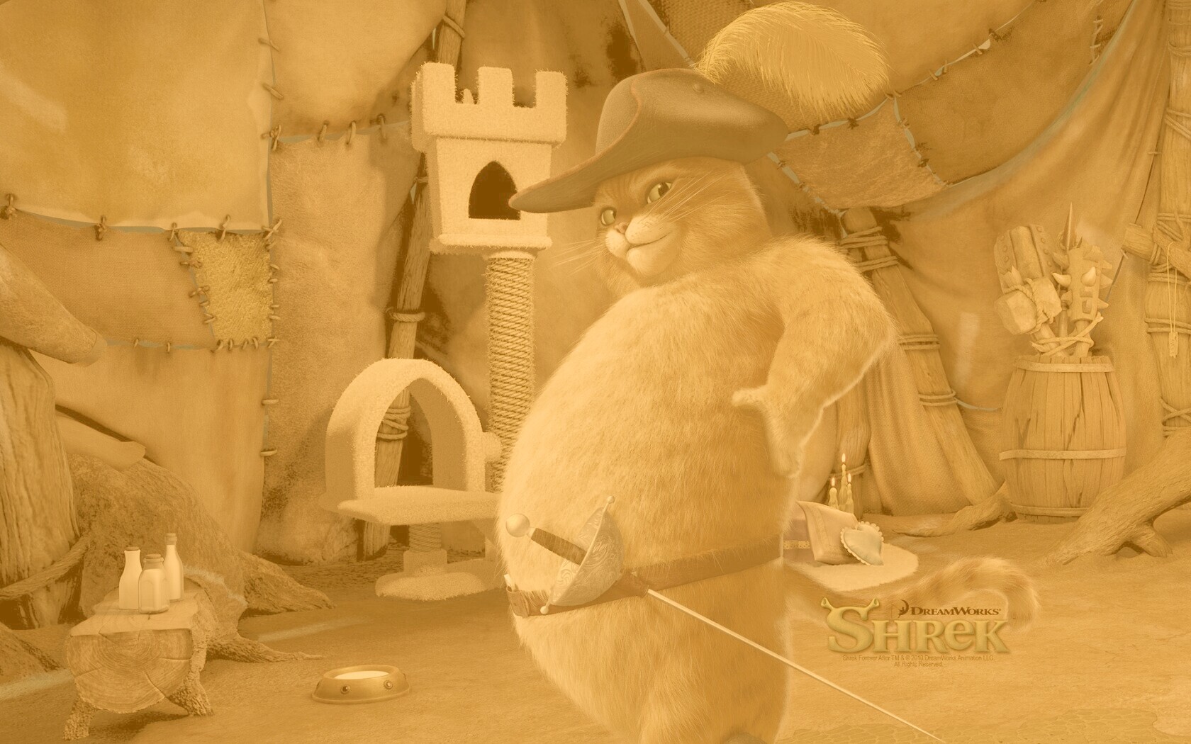Кот в сапогах из Шрека обои