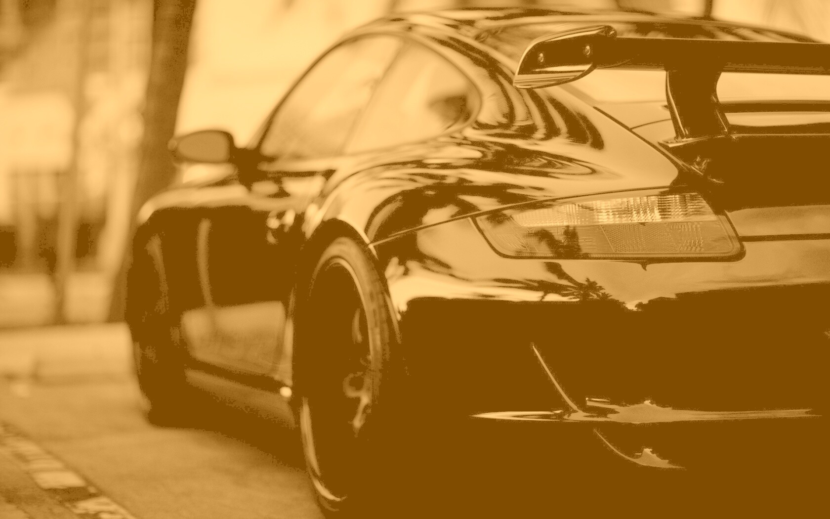 Черный порш обои