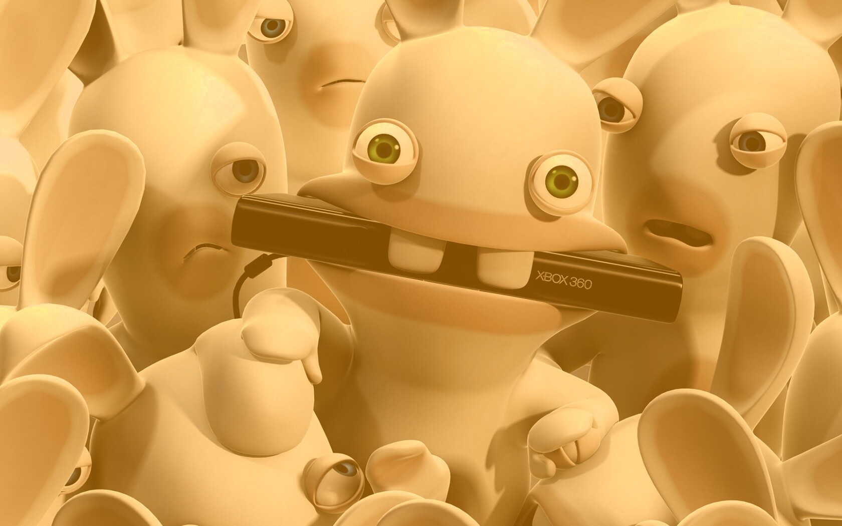 Кролик грызет кинект обои