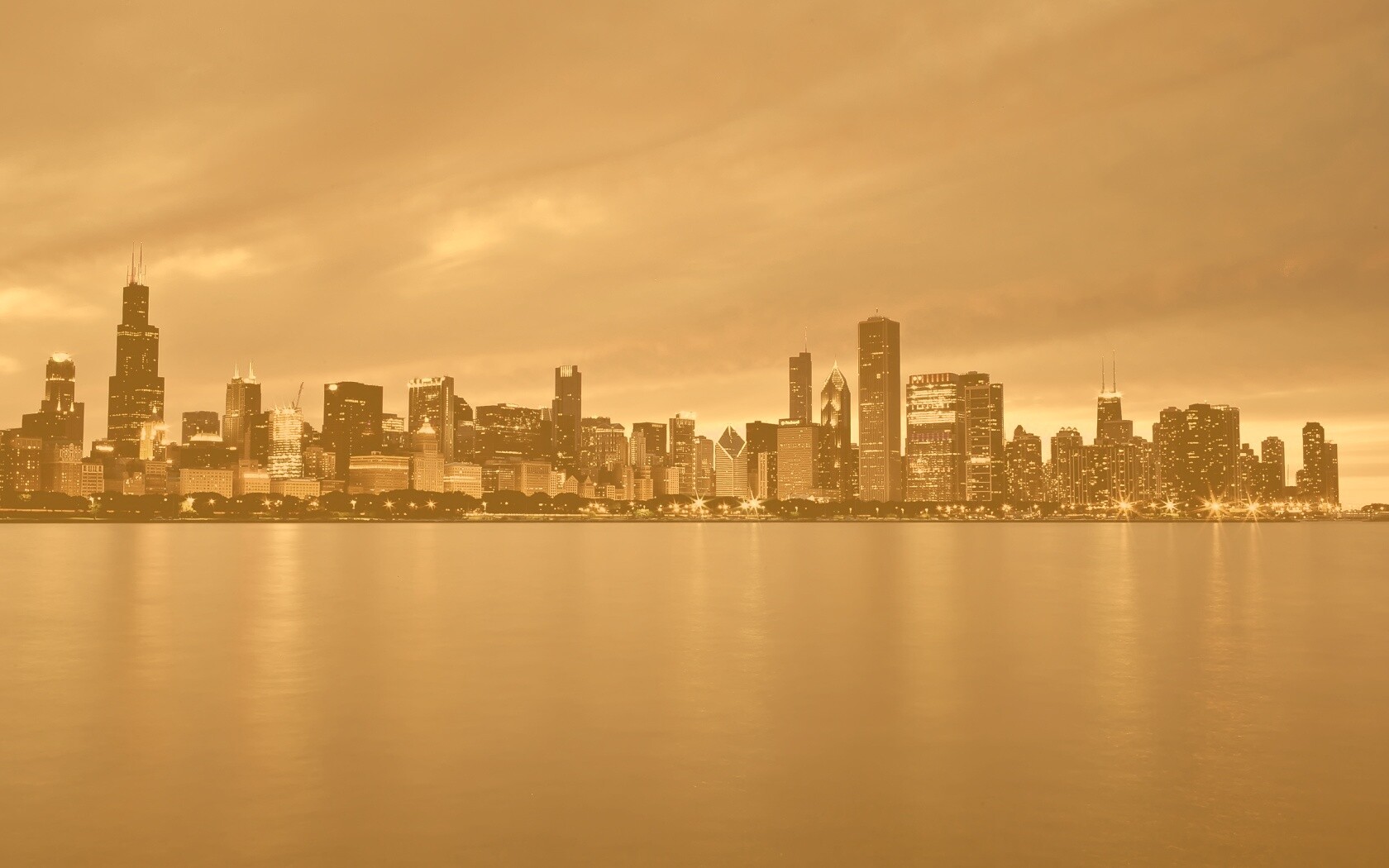 Чикаго с воды обои