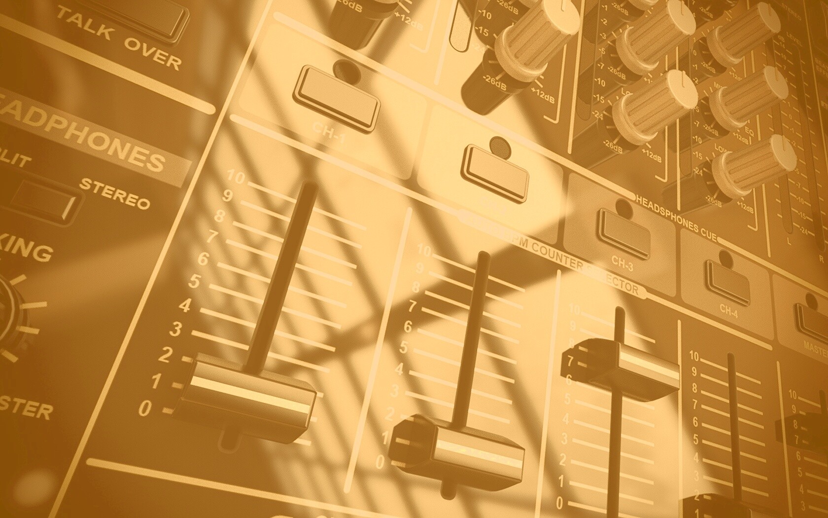 Пульт диджея и отражение на нем обои