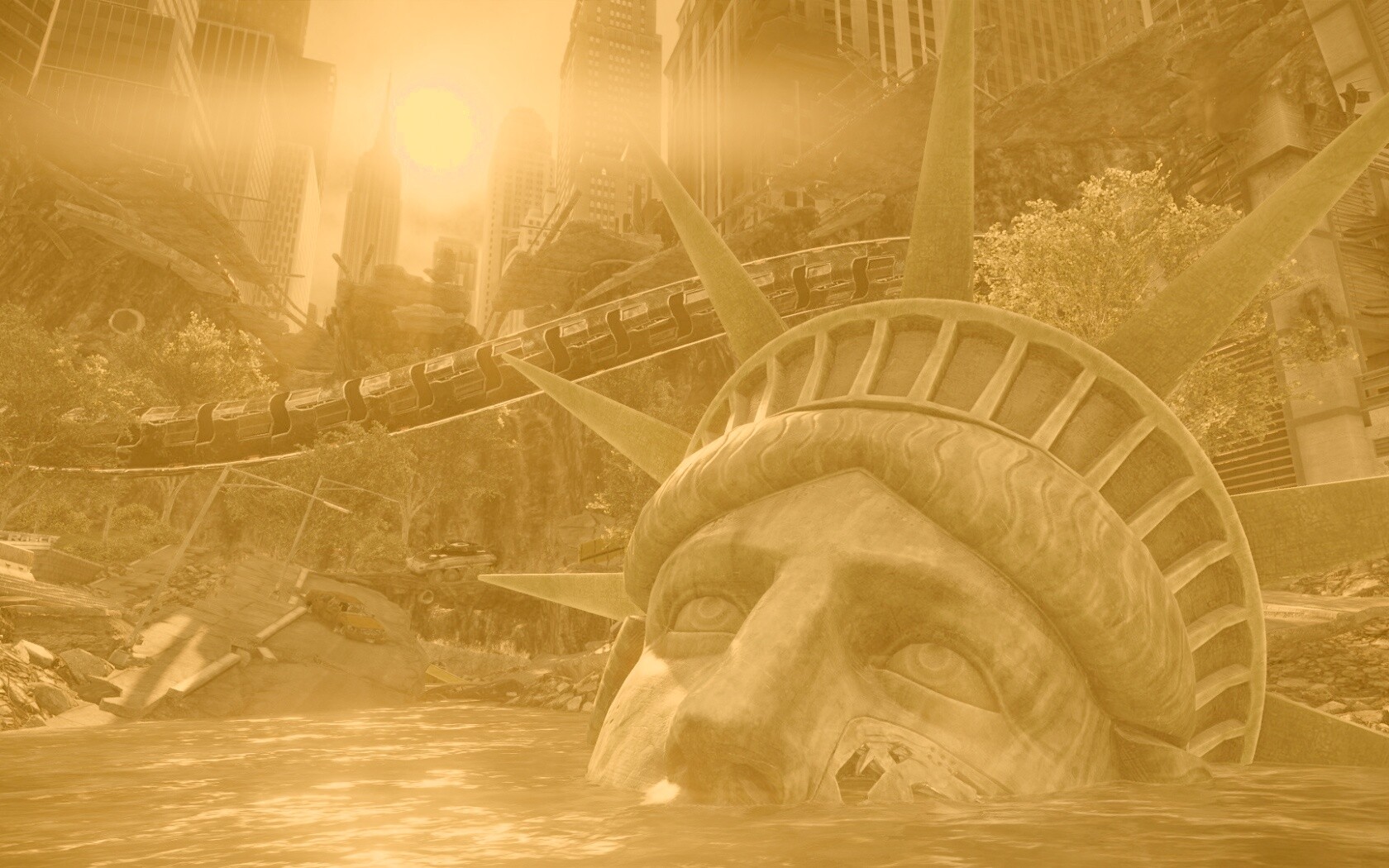 Руины статуи свободы в Crysis обои