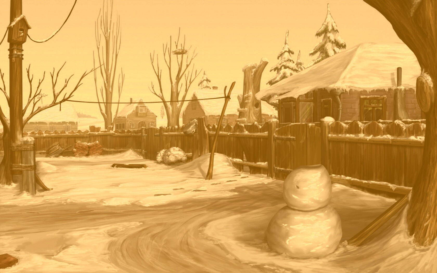 Снеговик обои