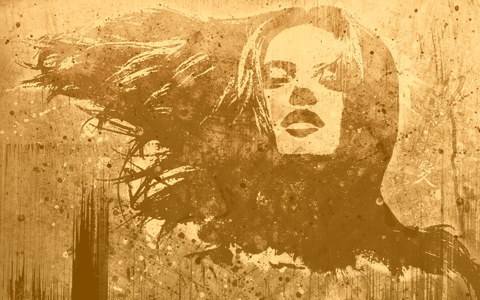 Стильный коллаж с девушкой обои