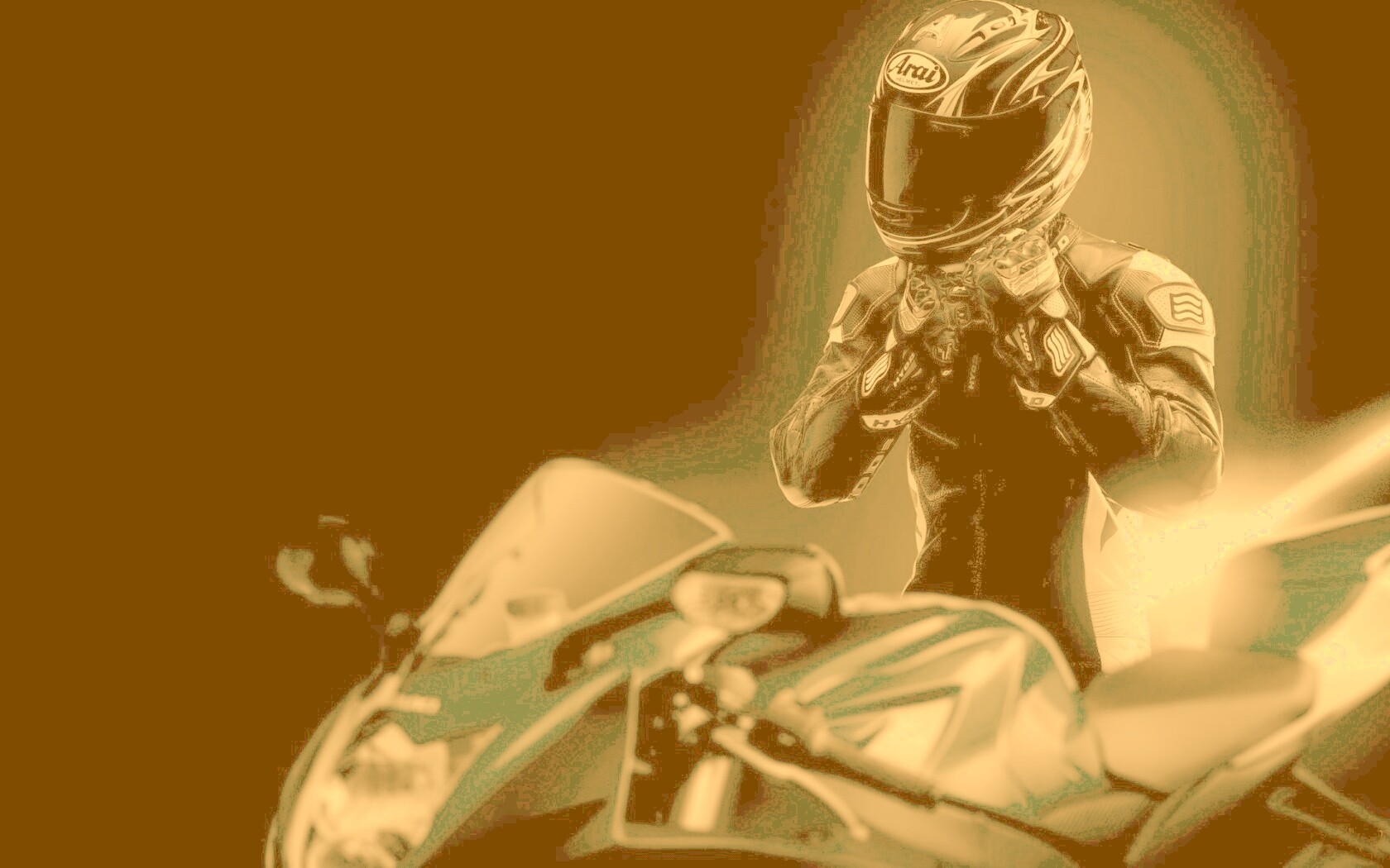 Мотоциклист в черном обои