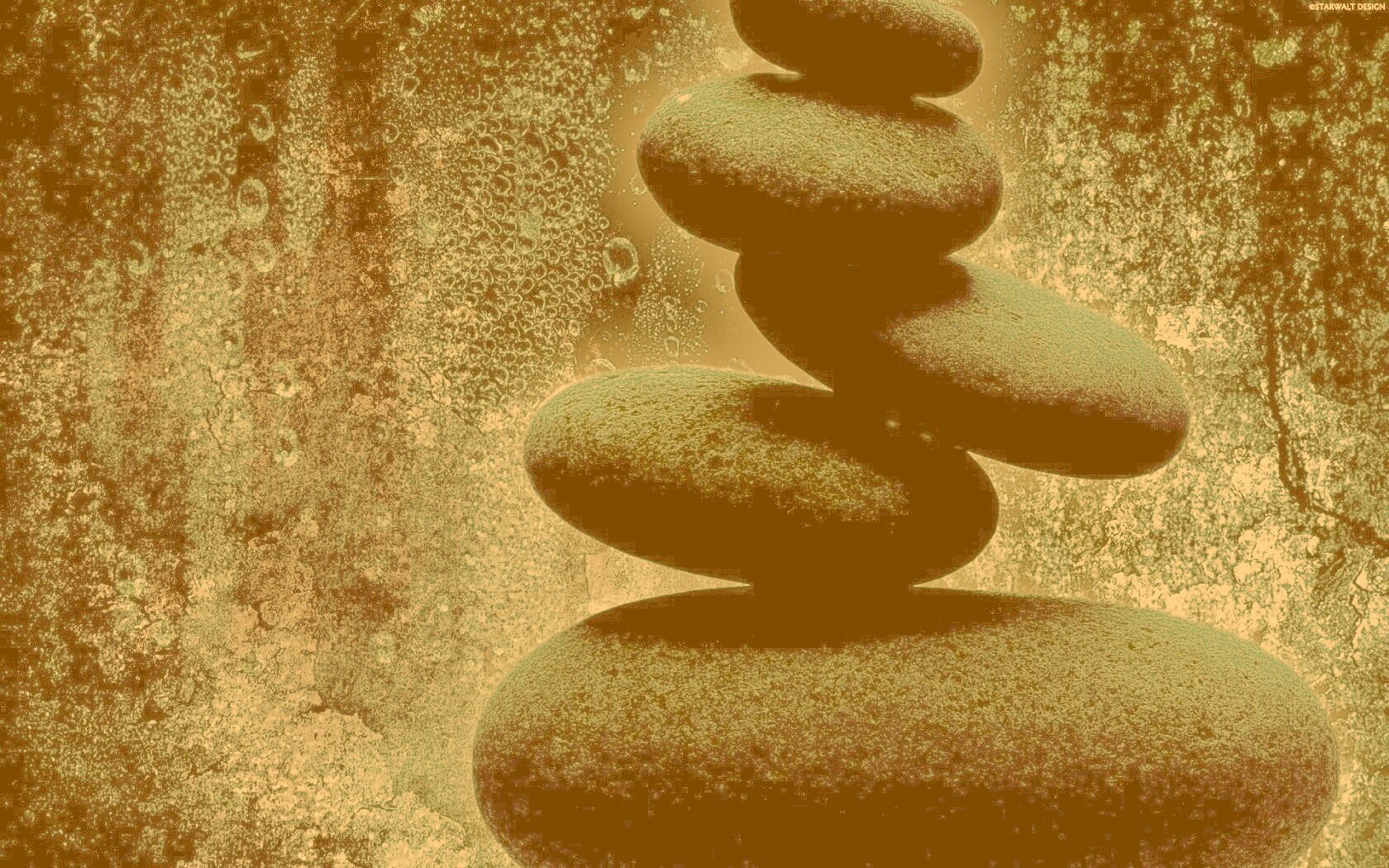 Башня из камней под водой обои