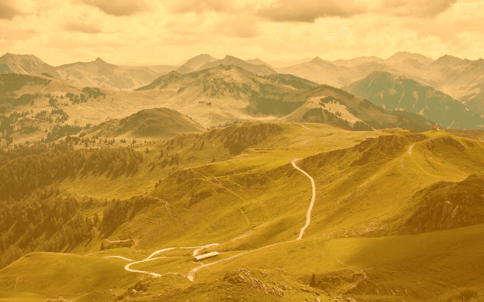 Извилистая горная дорога обои