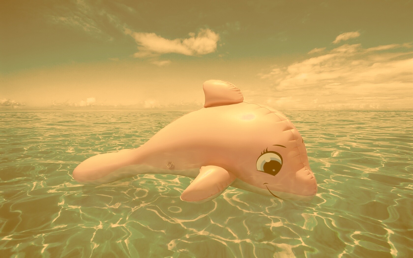 Надувной розовый дельфин обои