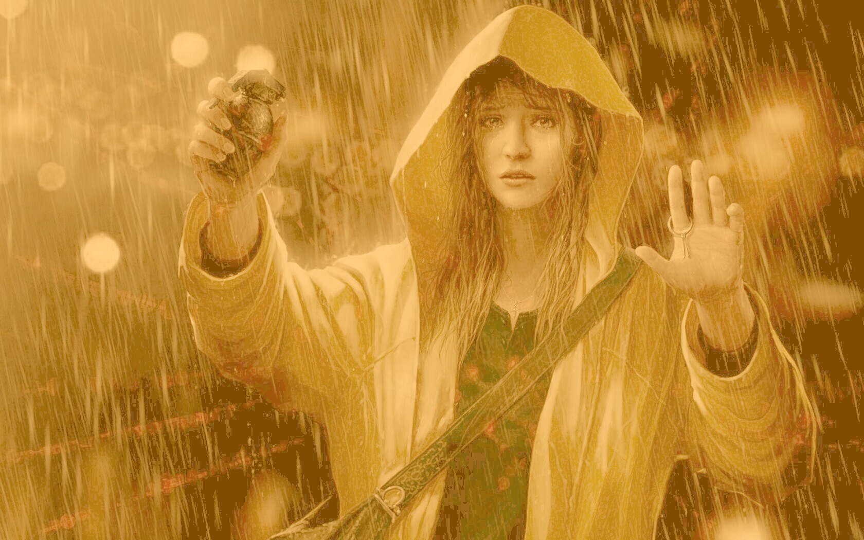 Девушка с гранатой обои