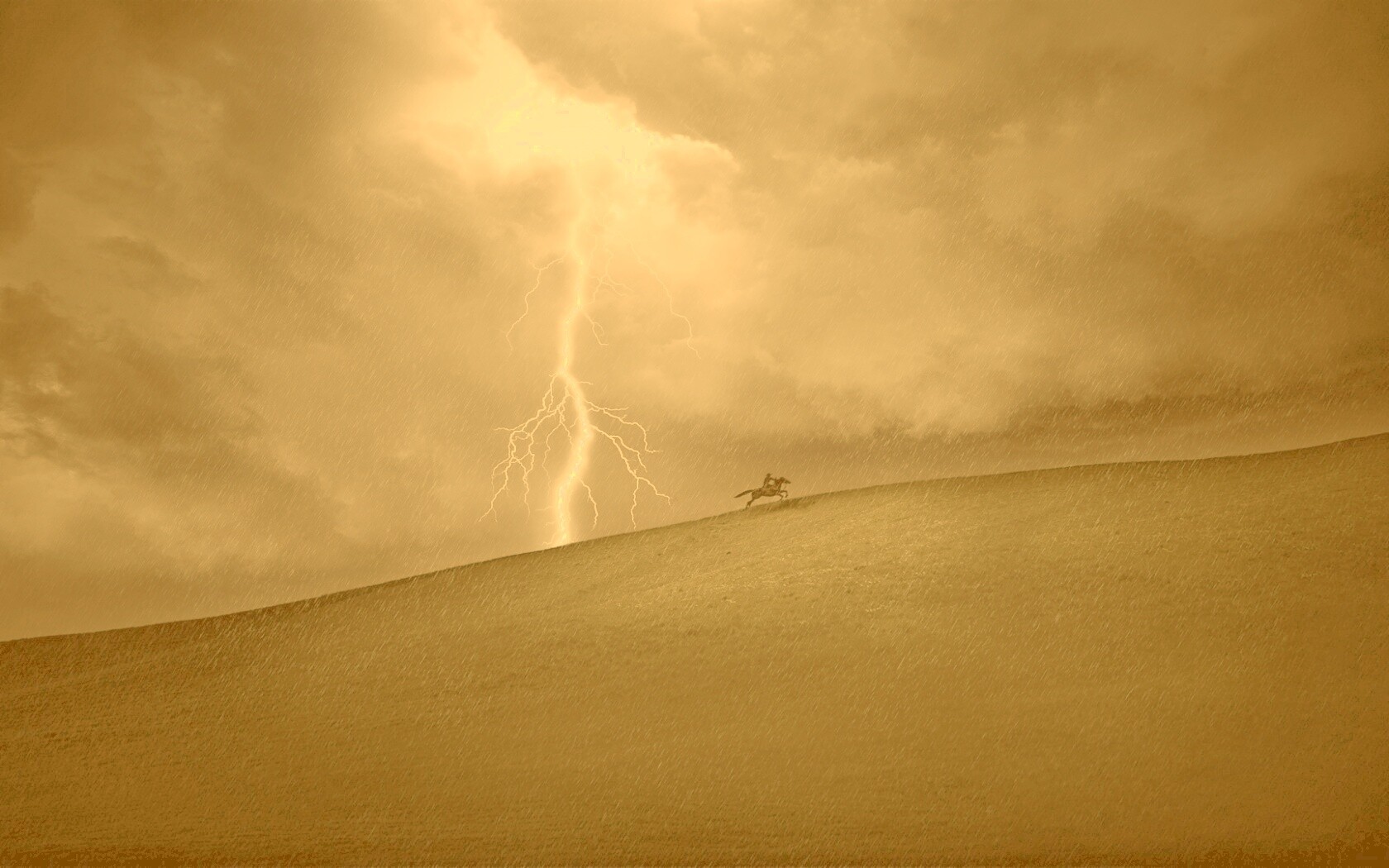 Всадник в буре обои