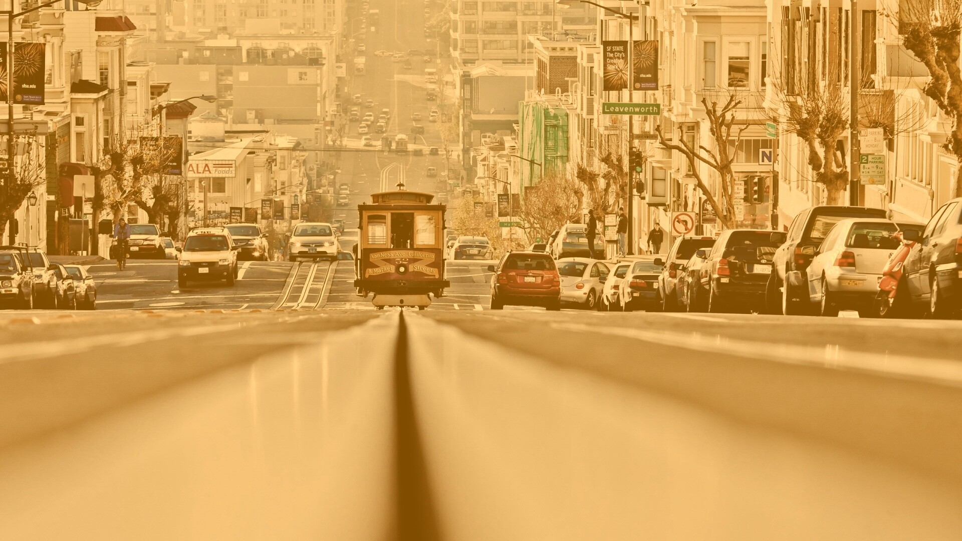 Утро в городе обои