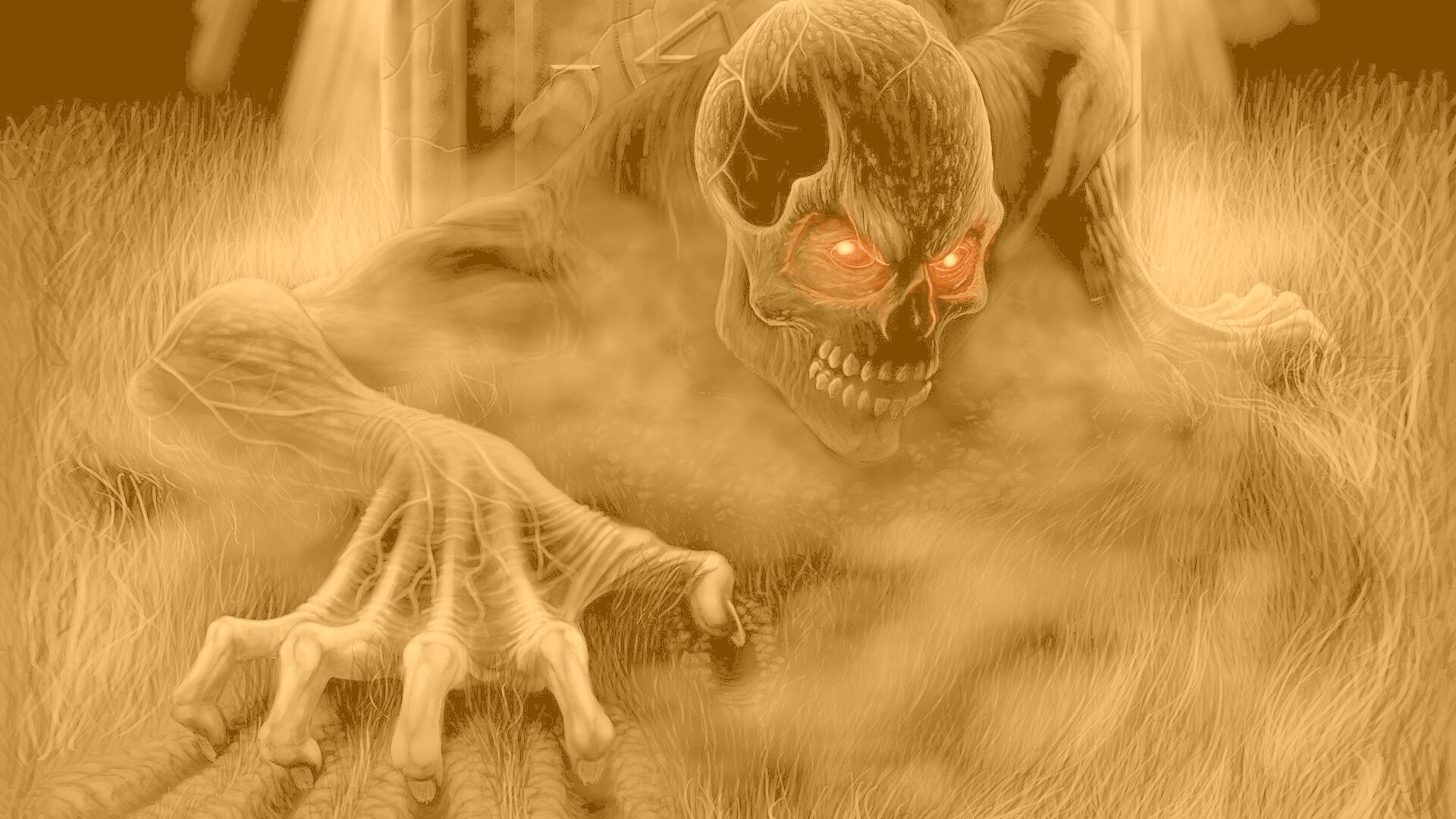 Черный труп вылезает из могилы обои