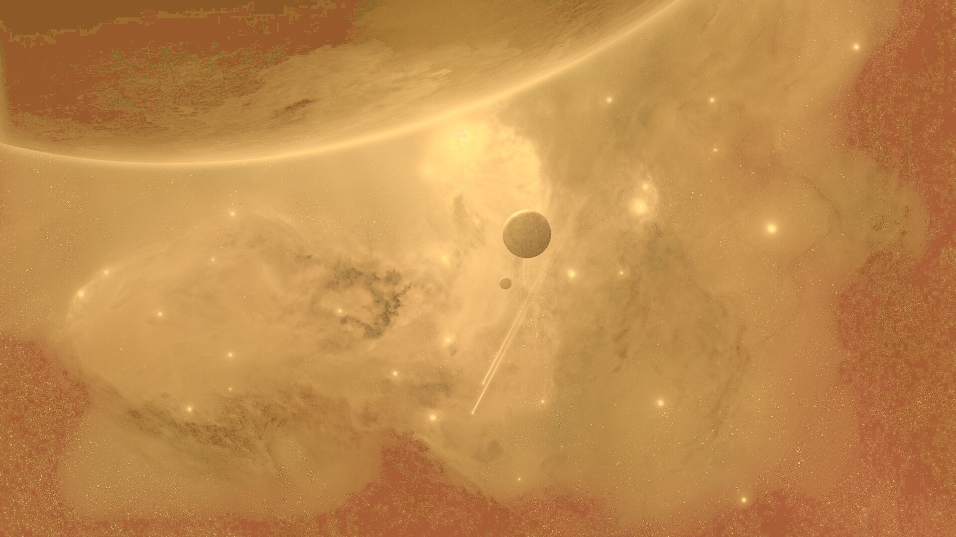 Комета пролетает мимо планеты обои