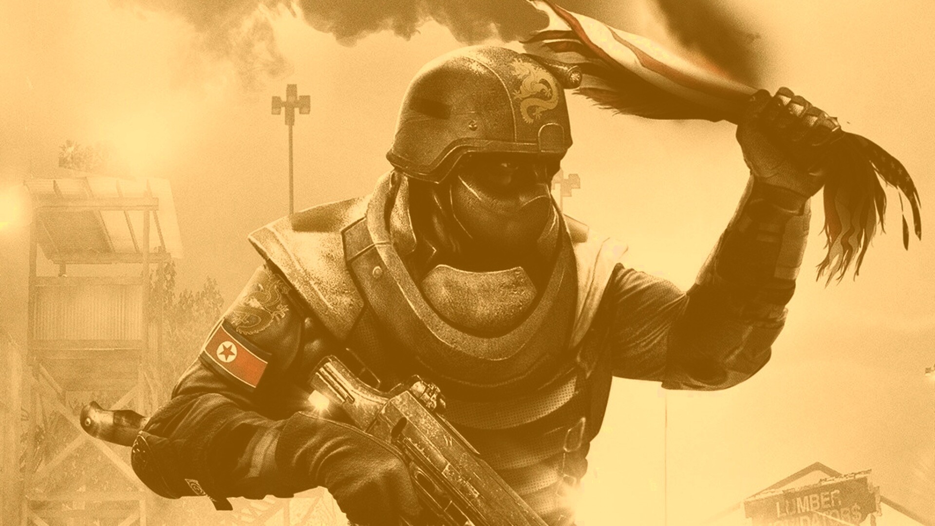 Китайский солдат жжет американский флаг обои