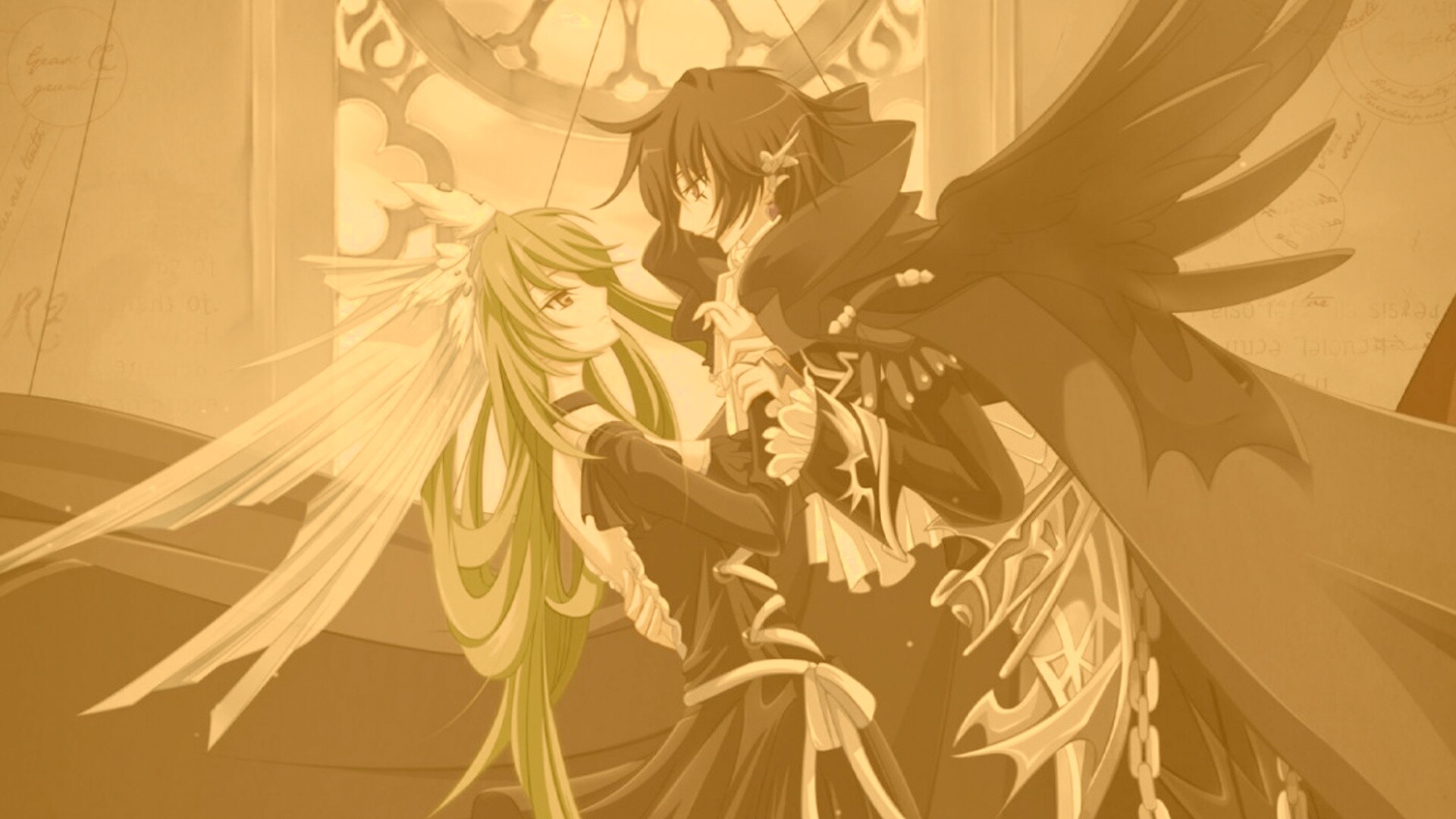 Танец под витражом обои