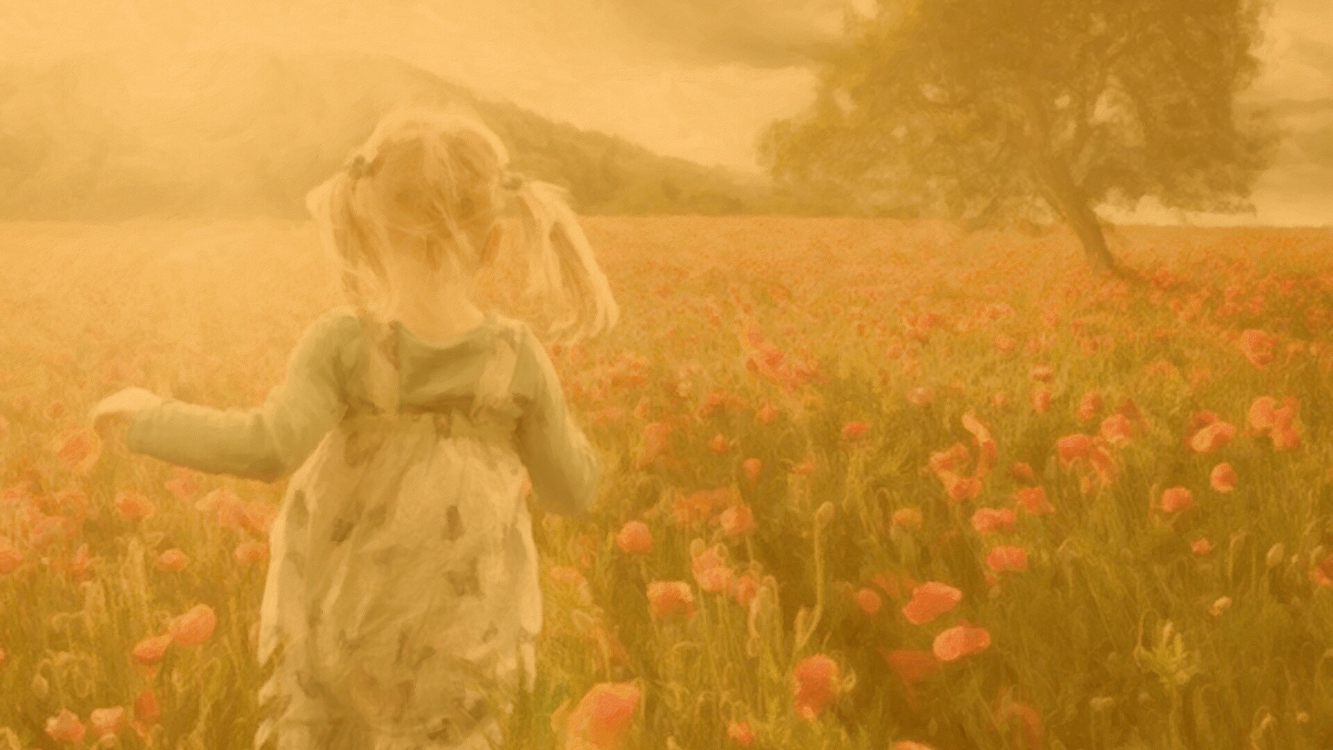 Девочка на маковом поле обои