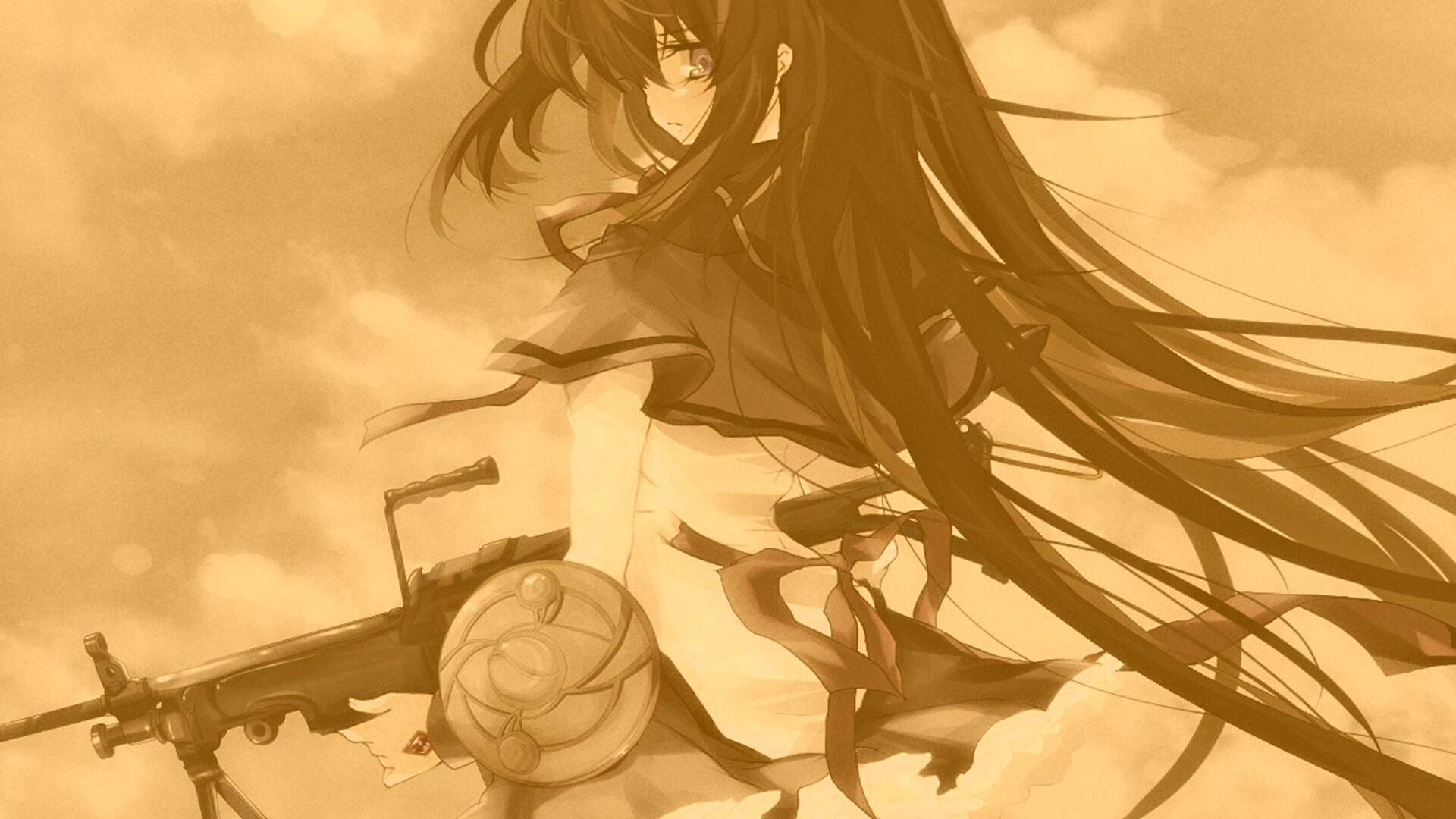 Девушка с автоматом обои