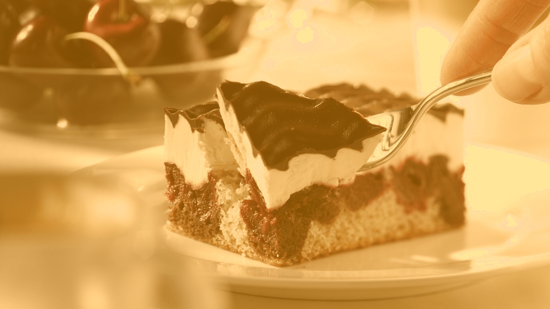 Вишневое пирожное обои