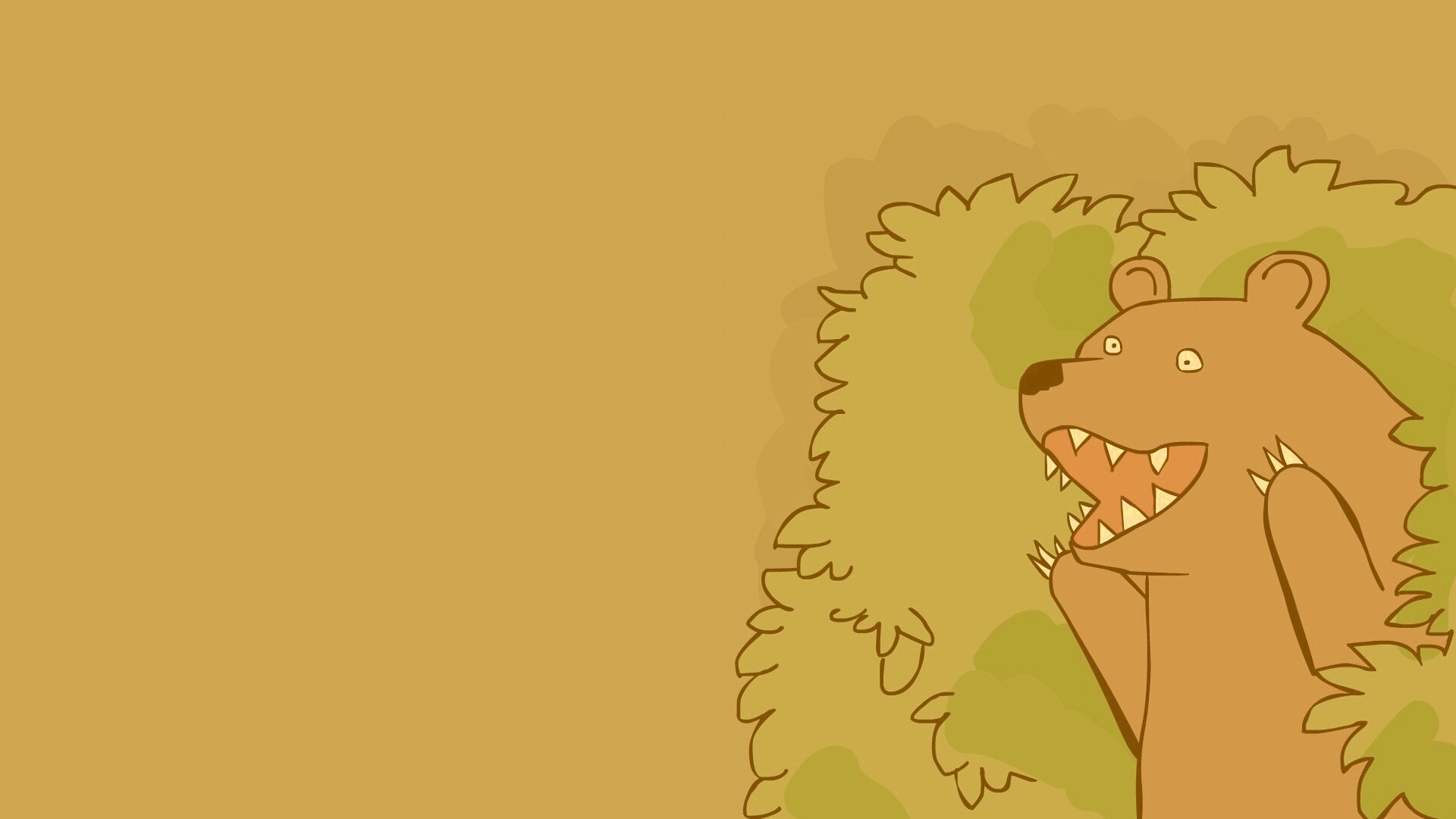 Медведь в кустах обои