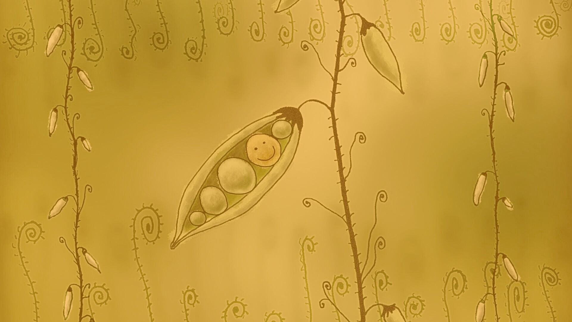 Мультяшная горошина обои