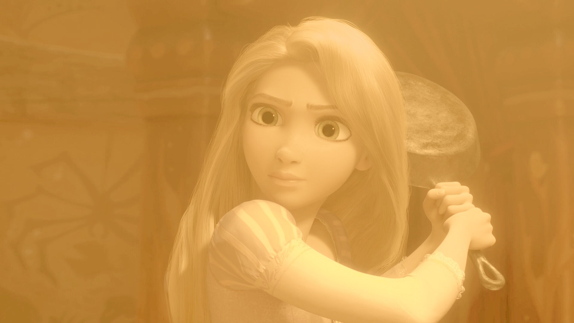 Рапунцель с сковородкой обои