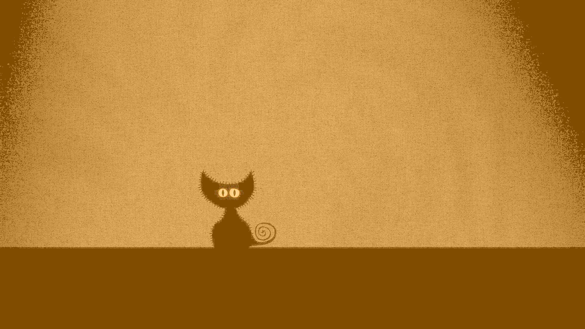 Чёрный кот в ночи обои