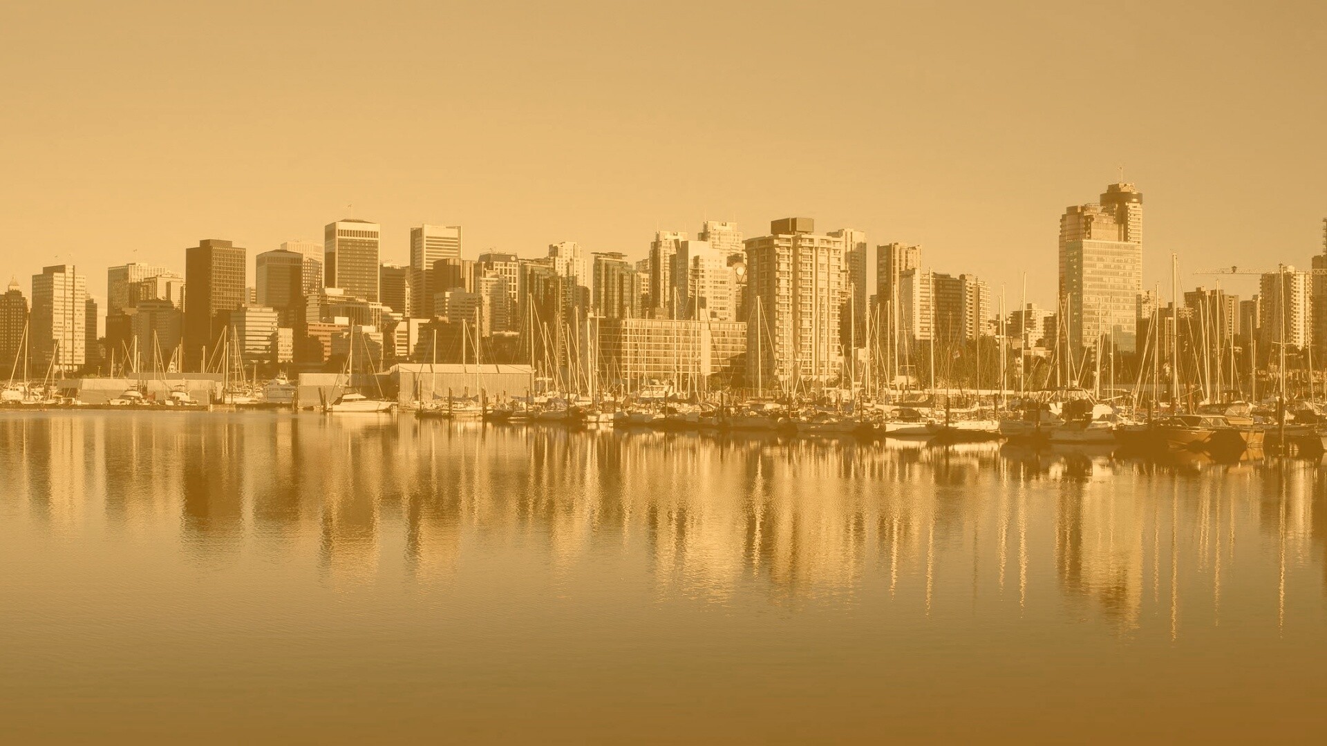 Город у воды обои