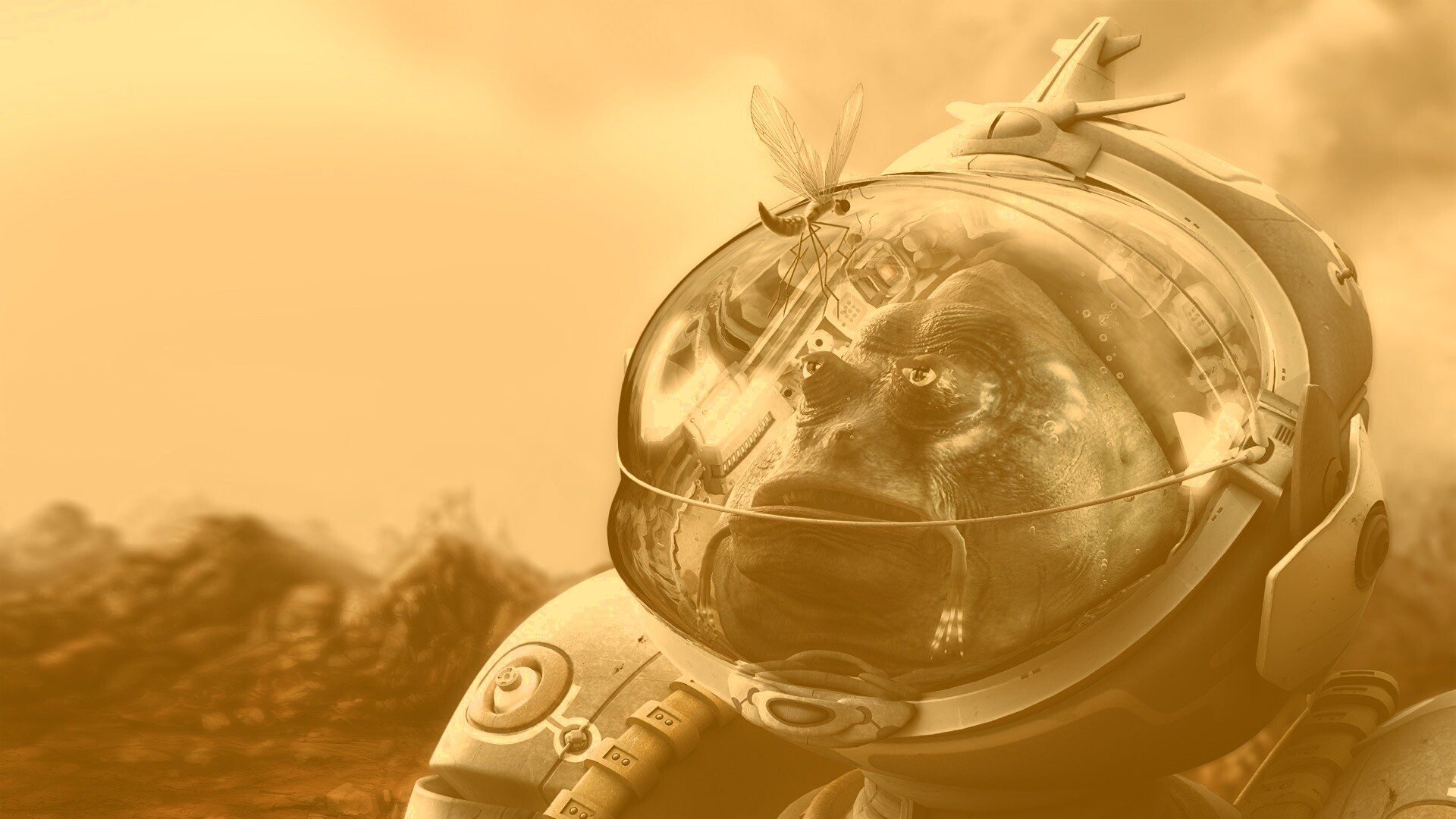 Инопланетянин и стрекоза обои