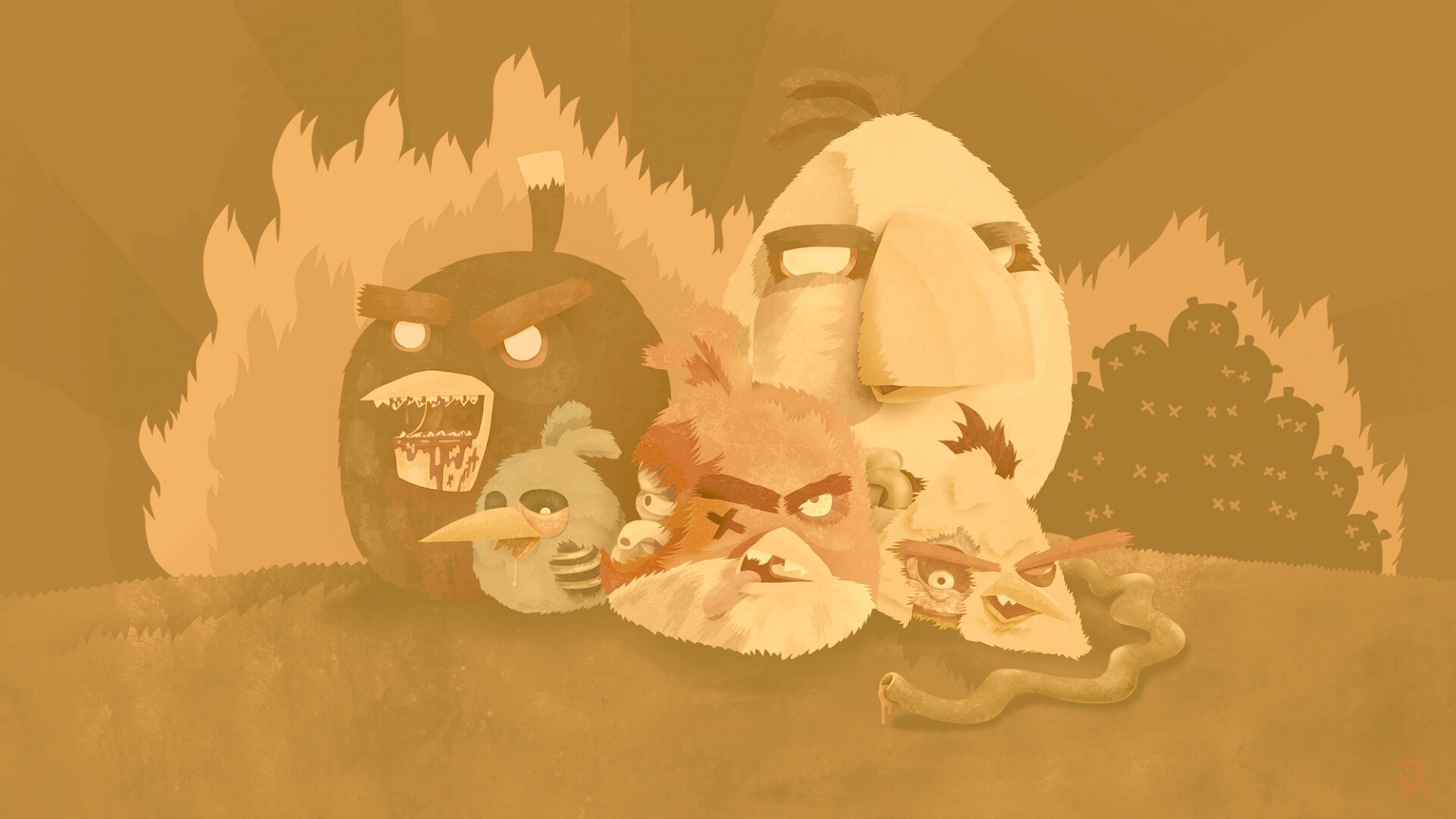 Angry Zombie Birds обои