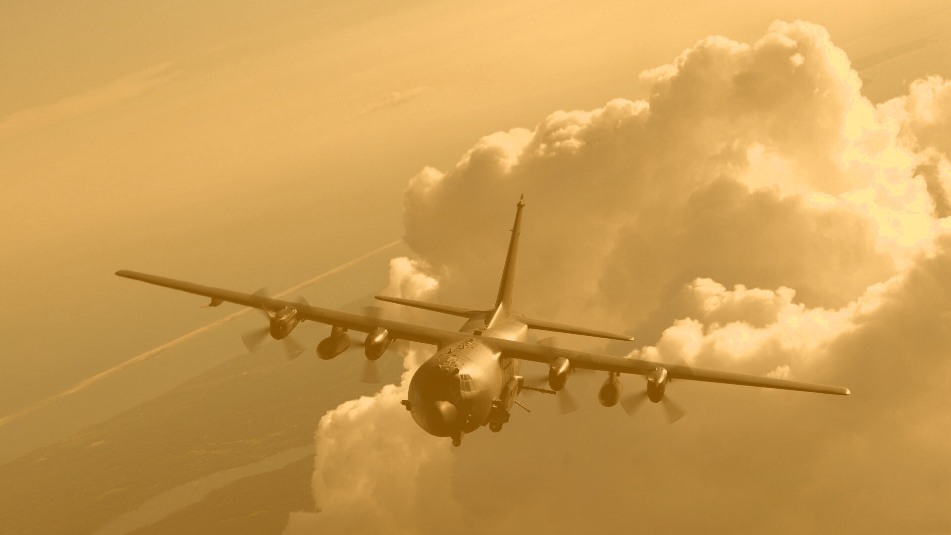 Самолет АС-130 обои